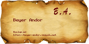 Beyer Andor névjegykártya