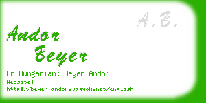 andor beyer business card